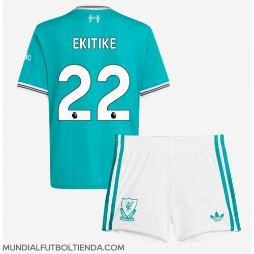 Camiseta Liverpool Hugo Ekitike #22 Tercera Equipación Replica 2025-26 para niños mangas cortas (+ Pantalones cortos)